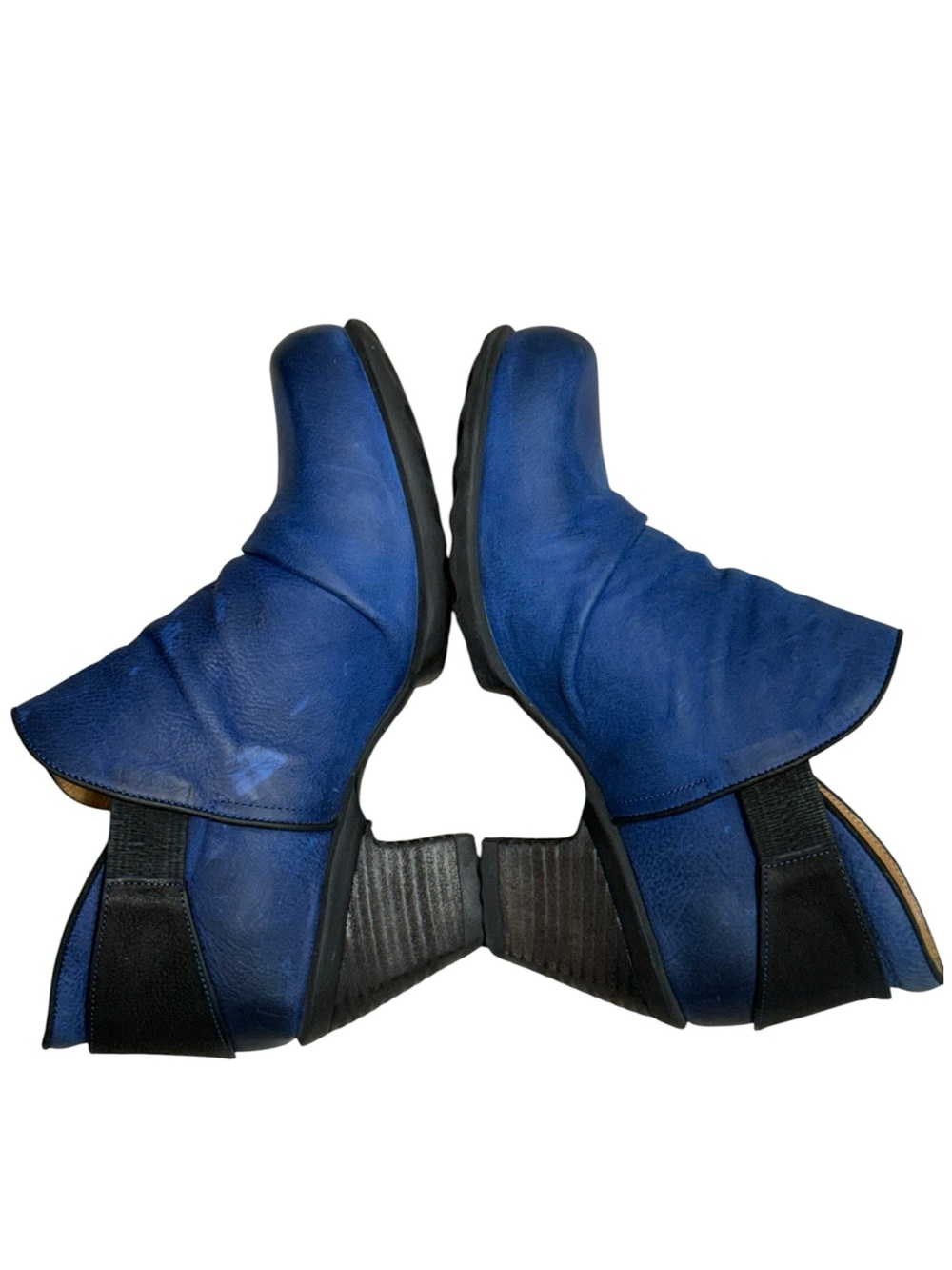 John Fluevog Hopeful Holly Blue Leather Ankle Bootie Boot Size 10 RARE - Picture 3 of 9